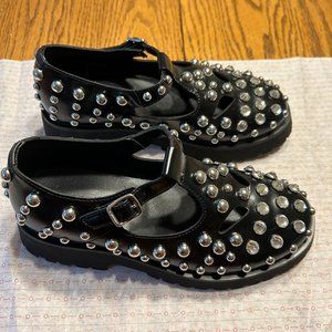 Burberry Studded Leather T-Bar Mary Jane